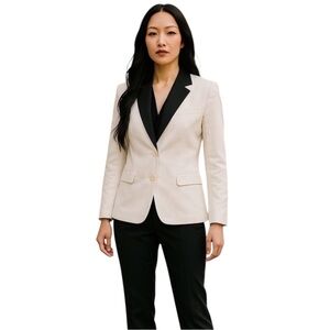 Elegant Black and White Two-Tone Blazer